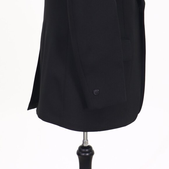 Vintage 1970s 42L Black Solid 1-Button Sport Coat Blazer Jacket T304 - Picture 8 of 11